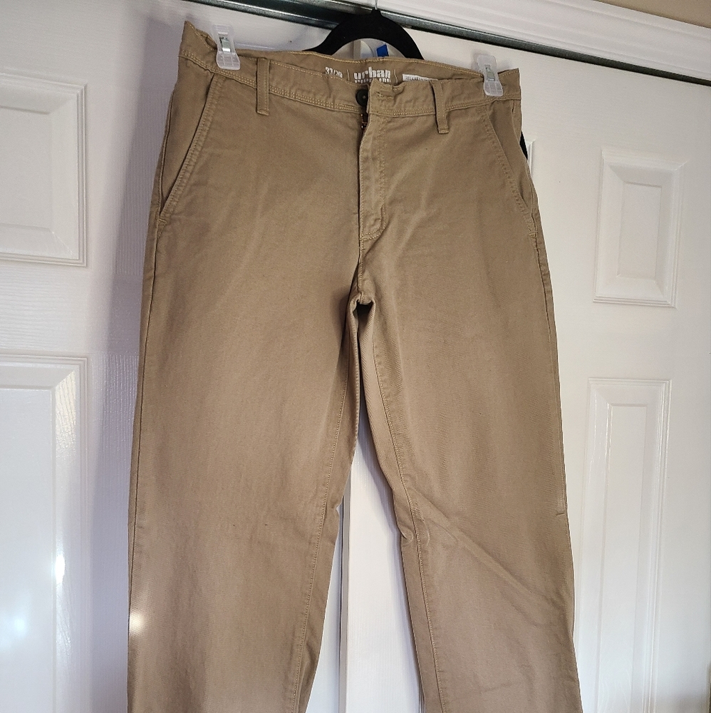 Mens Uran Pipeline Relaxed Straight Khaki Chinos 33W 30L